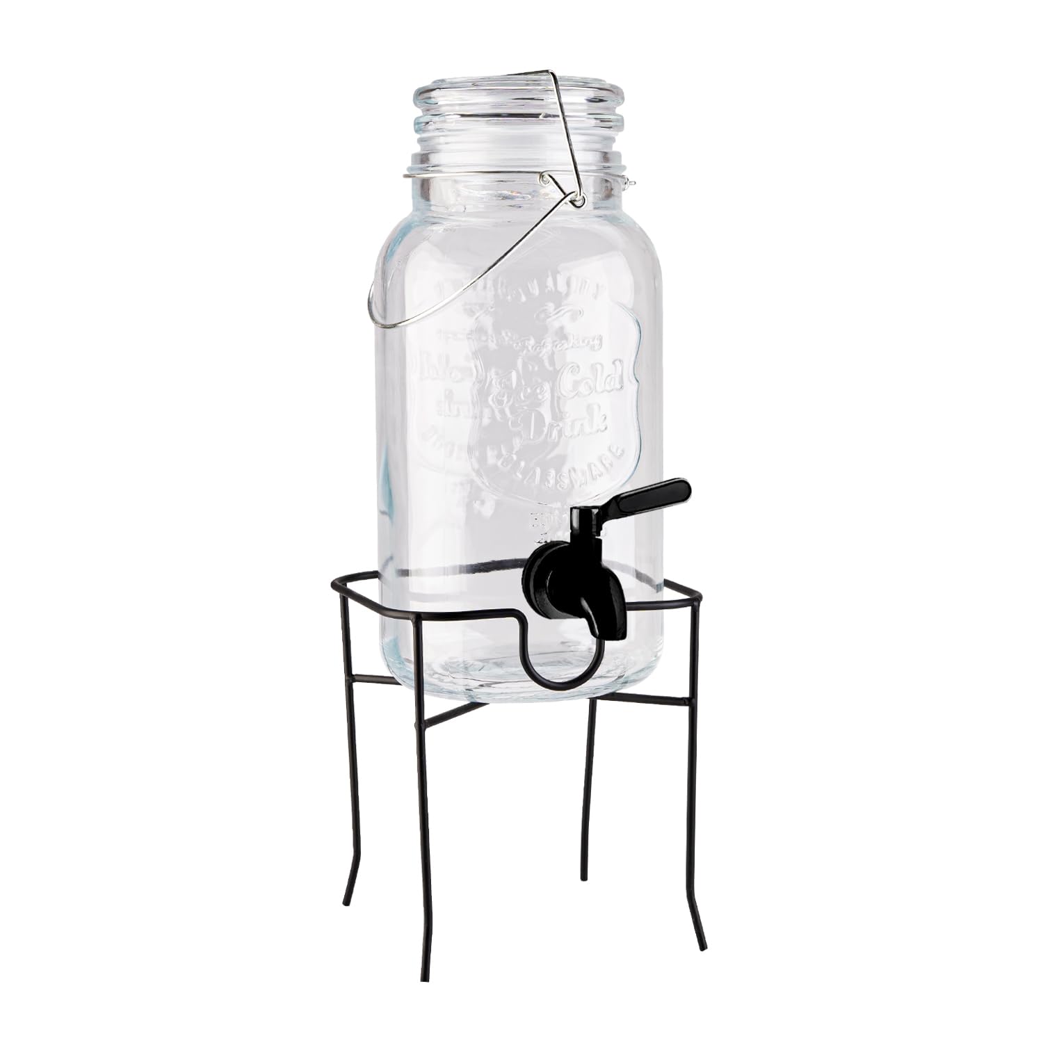 Fontaine à limonade en verre 4L pour buffets de fête et thés glacés d'été