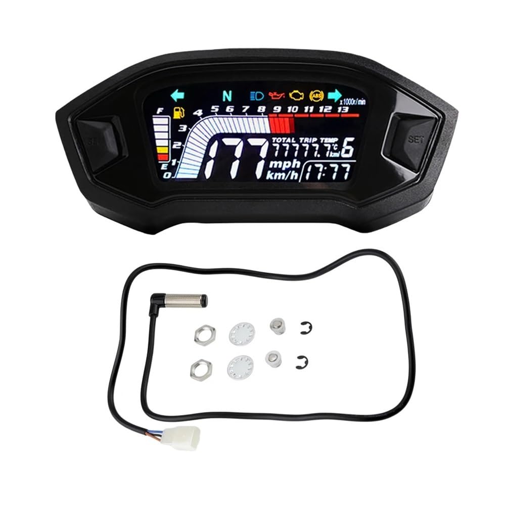 Tacómetro Digital para Motocicleta, Tacómetro con Pantalla LCD, Velocímetro para GROM 2013-2019 para CRF250 para Rally 2017-2019 Tacómetro