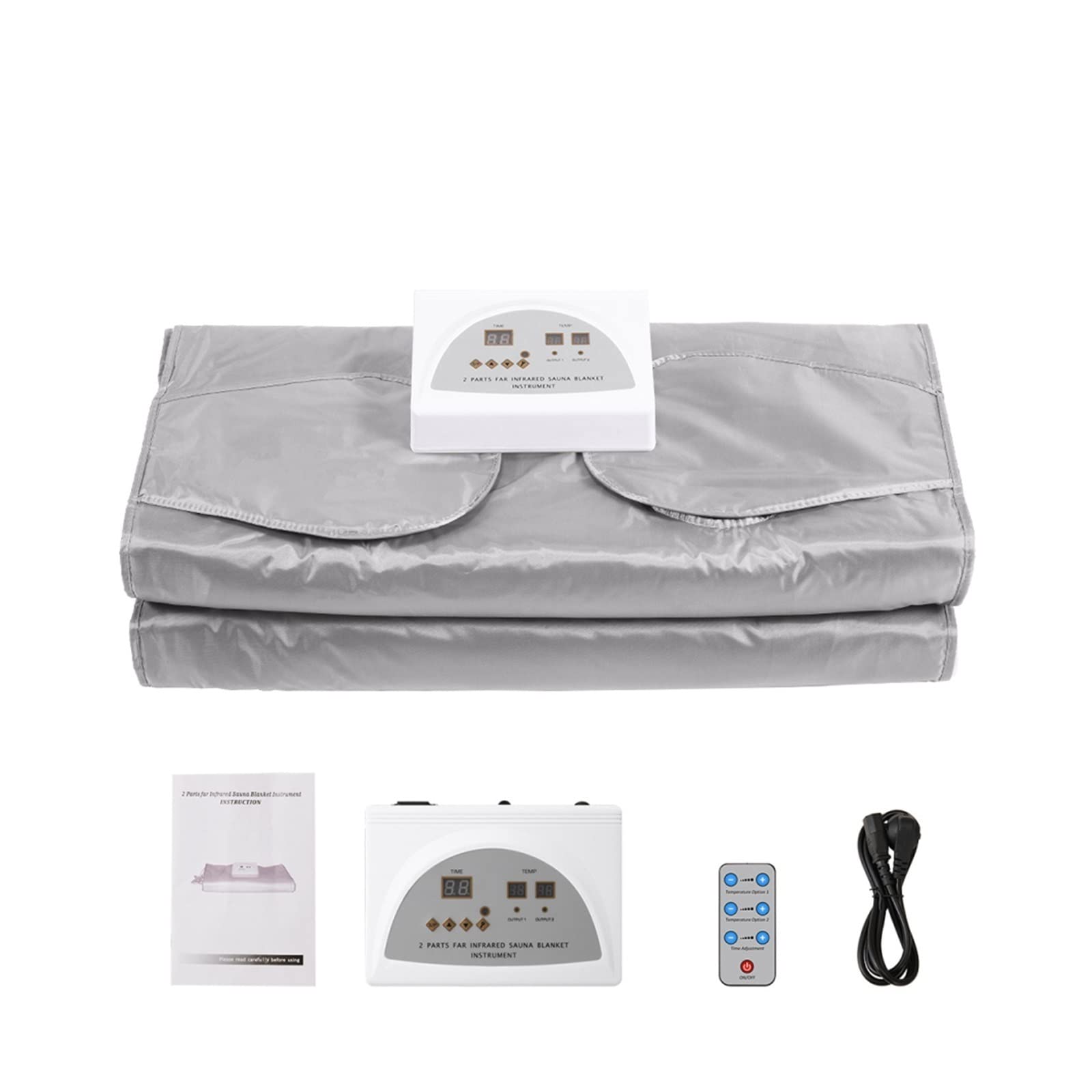 Zestaw do sauny Profesjonalny koc do sauny na podczerwień do odchudzania i detoksu Fitness Wyszczuplający koc grzewczy do sauny Podgrzewacz do sauny parowej (Color : Silver, Size : Type)