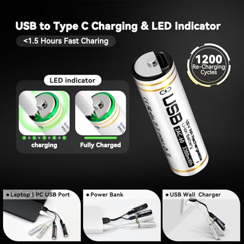 AA Rechargeable Batteries 15V AA Lithium Ion Double A