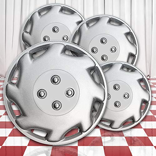 Silver 12In Wheel Cover Hubcaps [Abs] For Laser Style Look #TOP6