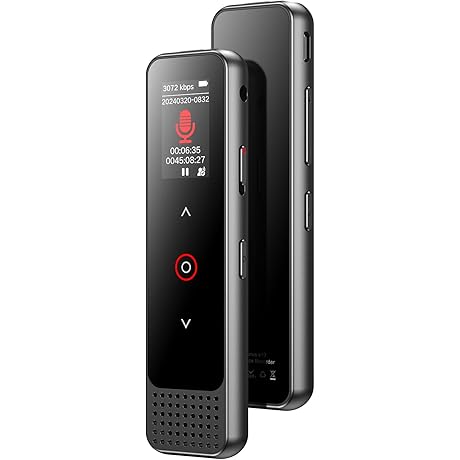 128GB Capacitive Voice Recorder with Playback and Bluetooth Capabilities