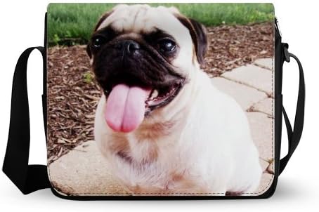 Amazon Co Jp クラシックシンプルなパグ犬舌パターンデザインメッセンジャーバッグ シューズ バッグ
