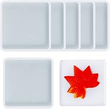 6 Pack Resin Coaster Molds Set, Silicone Coaster Molds for Resin, Square Coaster Resin Molds for Epoxy Resin, Medium Size DIY Custom Coasters Molds for Resin Casting