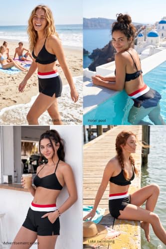 Image of Beautikini Period Swimwear Menstrual Leakproof Swim Shorts Quick Dry 3 inch High Waist Bathing Suit Bottoms for Teen Girls Women