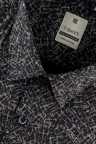 Image of 7-DAYS Men's Premium Printed Shirt - 100% Cotton, Regular Fit, Full Sleeve, with Pocket - Versatile for Formal Occasions and Casual Wear