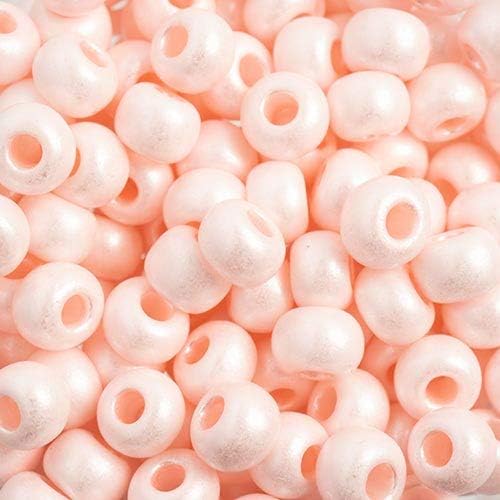 Preciosa Czech Seed Beads 32/0 (8mm) Light Pink Terra - 250g Bulk Bag Beads for Jewelry Making and Crafts