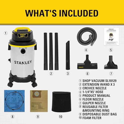 Stanley Wet Dry Vacuum 4 Gallon thumbnail 8