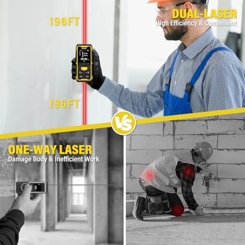 image for IKOVWUK Dual Laser Measuring Tool, 393FT/120M Bilateral Laser Distance