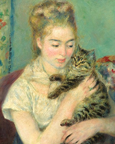 Amazon.co.jp: 世界の名画 ルノワール 猫と女性 ジクレーキャンバス