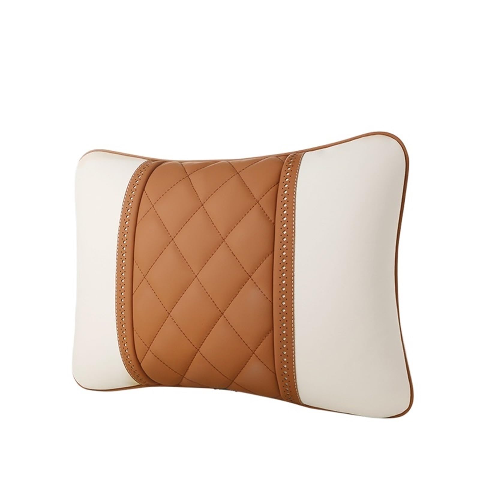 Reposacabezas Coche Car Pillow Para Maybach S-Class Cuero Coche Viaje Cuello Almohada Accesorios Coche(Beige brown)