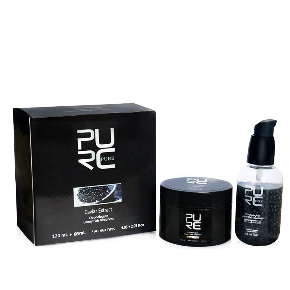Bosixty 2Pcs/lot Caviar Extract Luxury Hair Treatment Set - Make Hair More Soft And Smooth - Anti-Aging Infinite Color Hold Hair Care