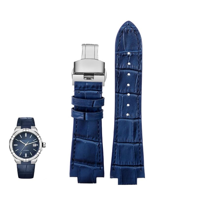 Bracelet cuir homme Maurice Lacroix AIKON AI6008 AI1018 AI6038 bleu