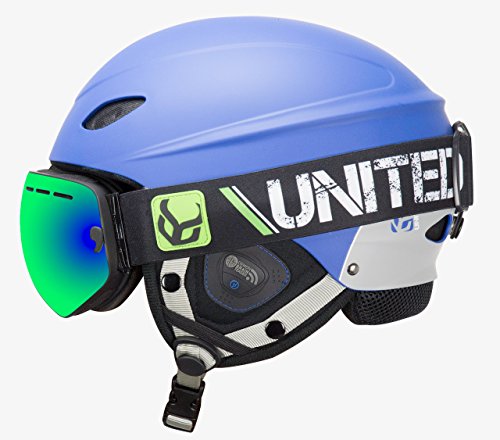 Phantom Helmet with Audio and Snow Supra Goggle (Blue, X-Large)