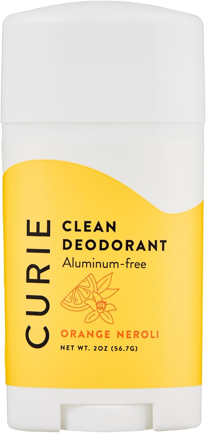 Curie Natural Deodorant for Women - Orange Neroli 2oz Stick - Aluminum Free Deodorant, Paraben Free, Cruelty Free, Non-Toxic
