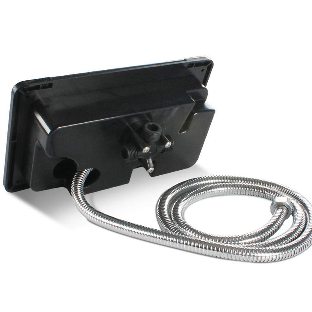 Ausla Kit de Caja de Ducha para Exteriores RV con Válvula de Grifo, Vara para Manguera, Fácil Instalación para Autocaravana, Barco Marino (Black)
