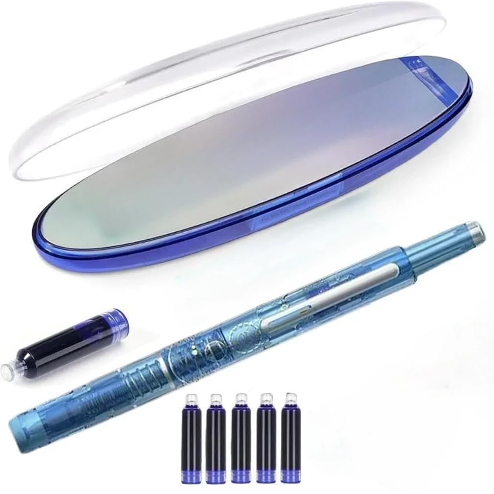 Retractable Fountain Pen Ink cartridges Fountain Pen refillable for Writing Fountains pens Ink Fountains pens Includes 5 cartridges (B, One Size)