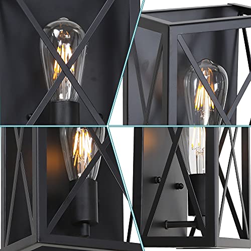 Banato Lighting Industrial Wall Sconce 1-Light Indoor Farmhouse Wall Light Fixtures Matte Black Finish Wall Mount Lamp For Porch Stair Entryway Hallway thumb #5