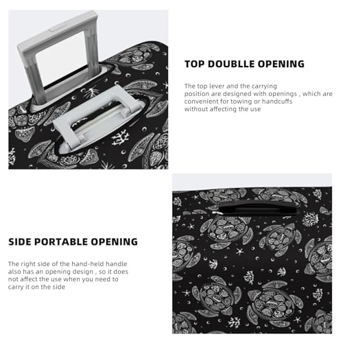 Turtle Print Luggage Cover For Suitcase,Washable Elastic Travel Suitcase Protector With Zipper Closure And Bottom Buckle – Fits 18-32" Luggage-Small3