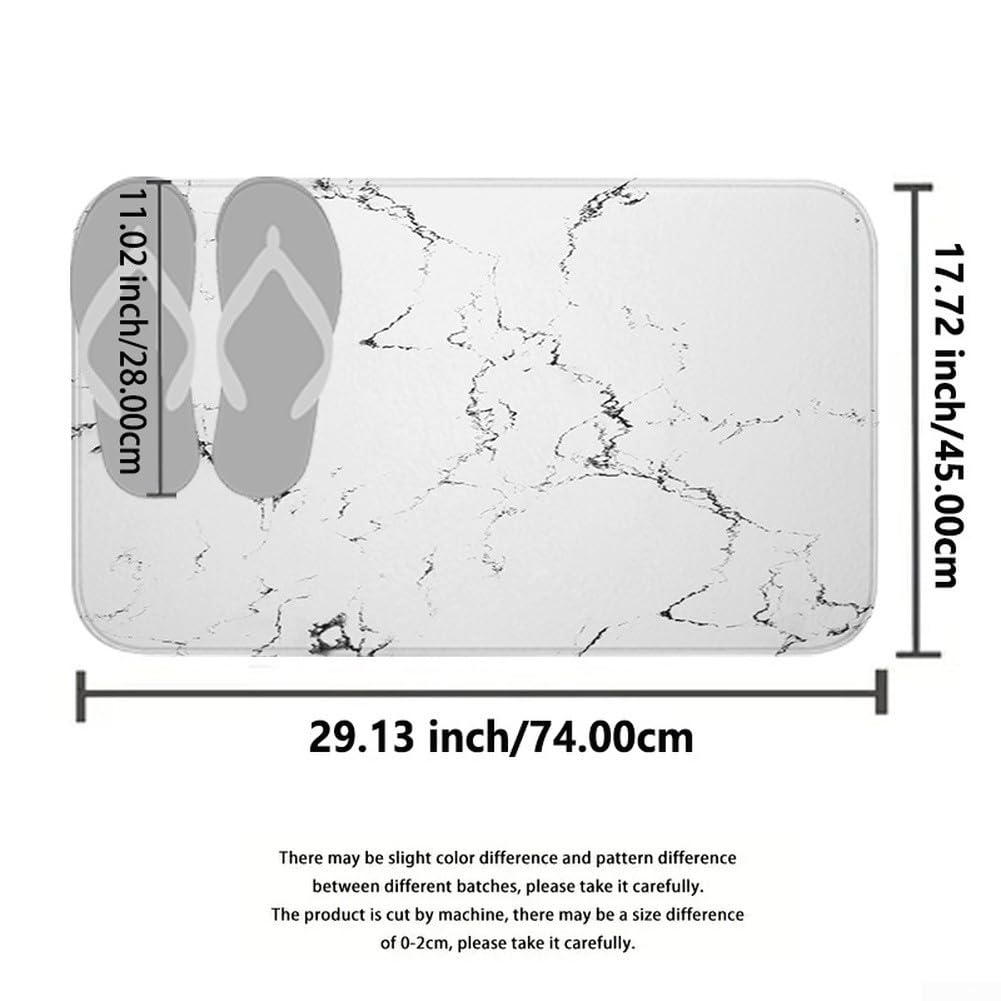 Cortina Baño Mármol Impermeable con Alfombras Antideslizantes(C)