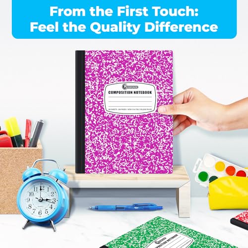 Image of Rosmonde 5 Pack Composition Notebooks College Ruled, 200 No Bleed Pages (100 Sheets) 9-3 /4x7-1 /2 Notebooks for Work, Back to School Supplies for College Students, Notebooks for Women, Colors May Repeat