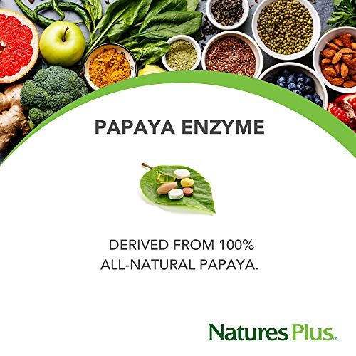 Naturesplus Papaya Enzyme - 6 Mg Papain - All Natural Digestive Aid Supplement, Contains Amylase & Protease - 180 Chewable Tablets (180 Servings) #TOP1