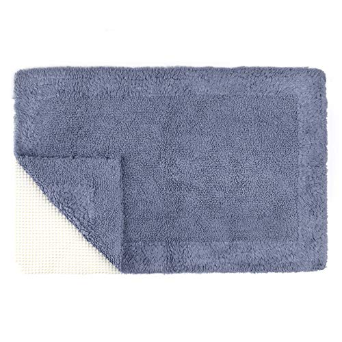 Tomoro Cotton Non-Slip Bathroom Rug Super Absorbent Soft - Luxury Hotel Linens Reversible Non-Skid Door and Bath Mat with Non-Slip Rug Pad