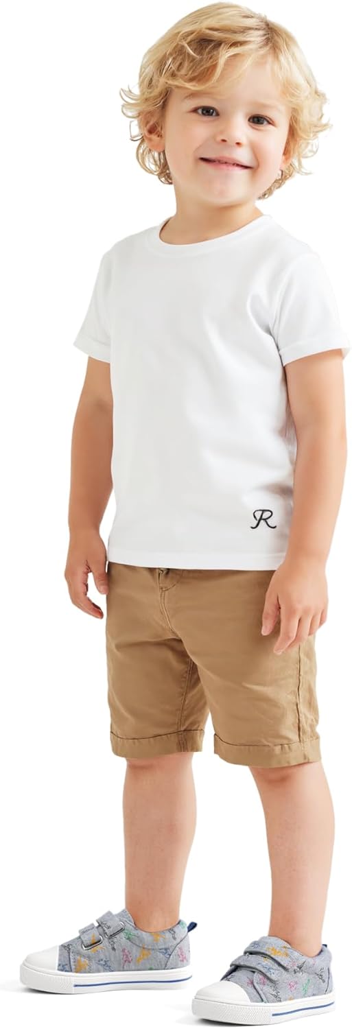 K KomForme Toddler Boys & Girls Shoes Kids Canvas Sneakers with Cartoon Dual Hook and Loops - Image 2