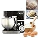 Robot da cucina multifunzione da 1000 W, 6 velocità, con ciotola in acciaio inox da 5 l, macchina da impastare, con frusta, gancio per impastare, scopa e raschietto