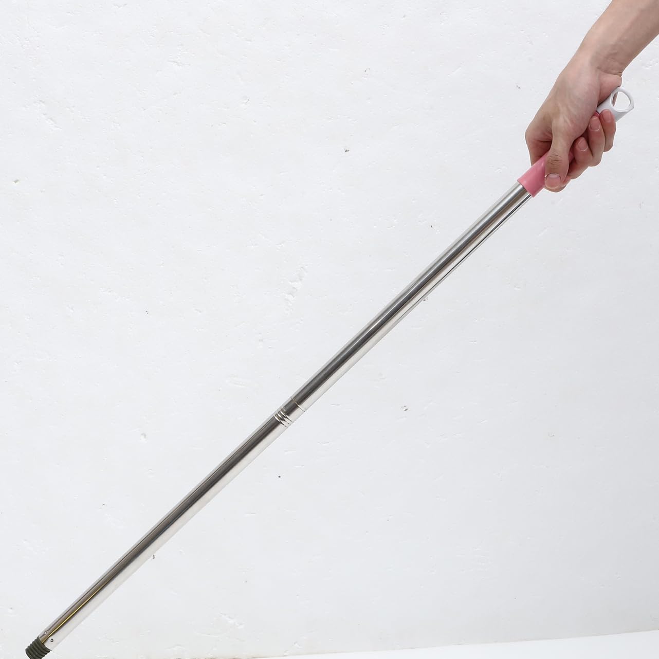 MAGICLULU Stainless Steel Broom Handle Replacement 32.67 in Floor Cleaning Broom Stick with Plastic Grip Easy Assembly Fits Sweeping Home Janitorial and Commercial Cleaning Tasks