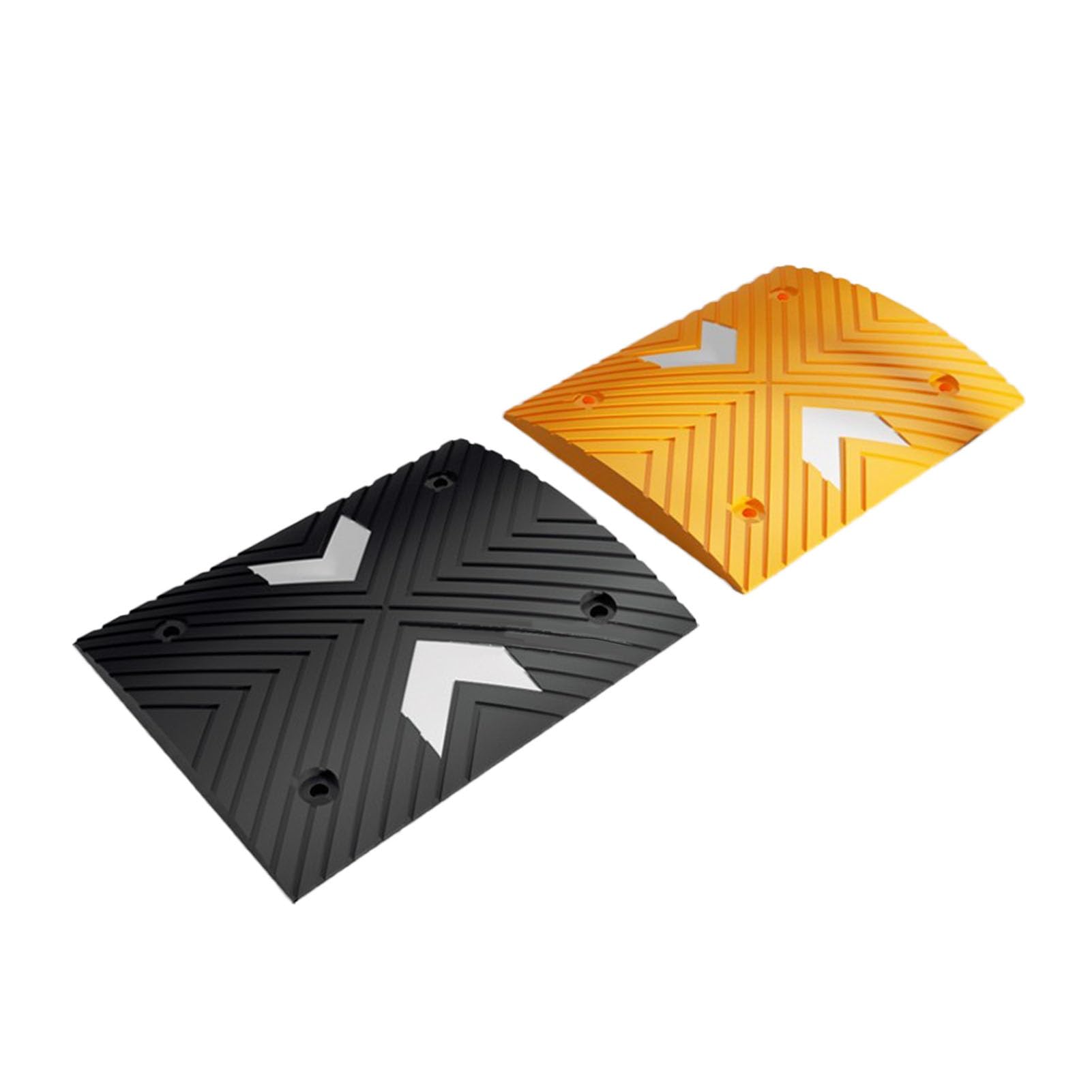 HTTGDGDH Speed Bumps 2Pcs, Deceleration Ramps, Rubber Road Bumps, Used For Indoor And Outdoor Deceleration Pads For Asphalt Concrete Gravel Driveways,