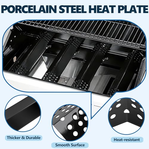 Image of Grill Parts Kit for Monument 4-Burner Grill Relacement Parts Accessories | 3 97888 Grates+4 Burners+4 Heat Plates, for Monument D405 /425 & 24367 /24633 /35633 /13892 Gas Grill, All-in-One Grill Parts Set