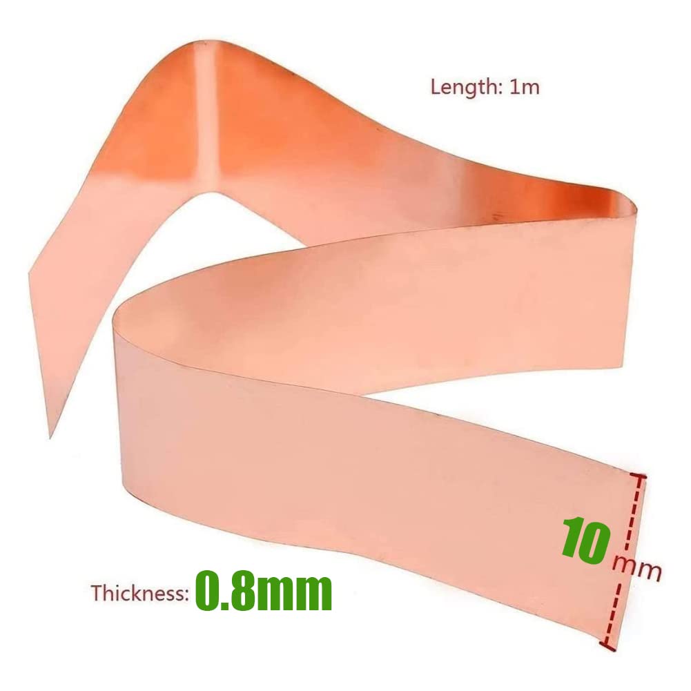 LSCAILIAO Kupferblech Rolle 2m - Reine Cu-Folie 0,2mm Dick, 60mm Breit