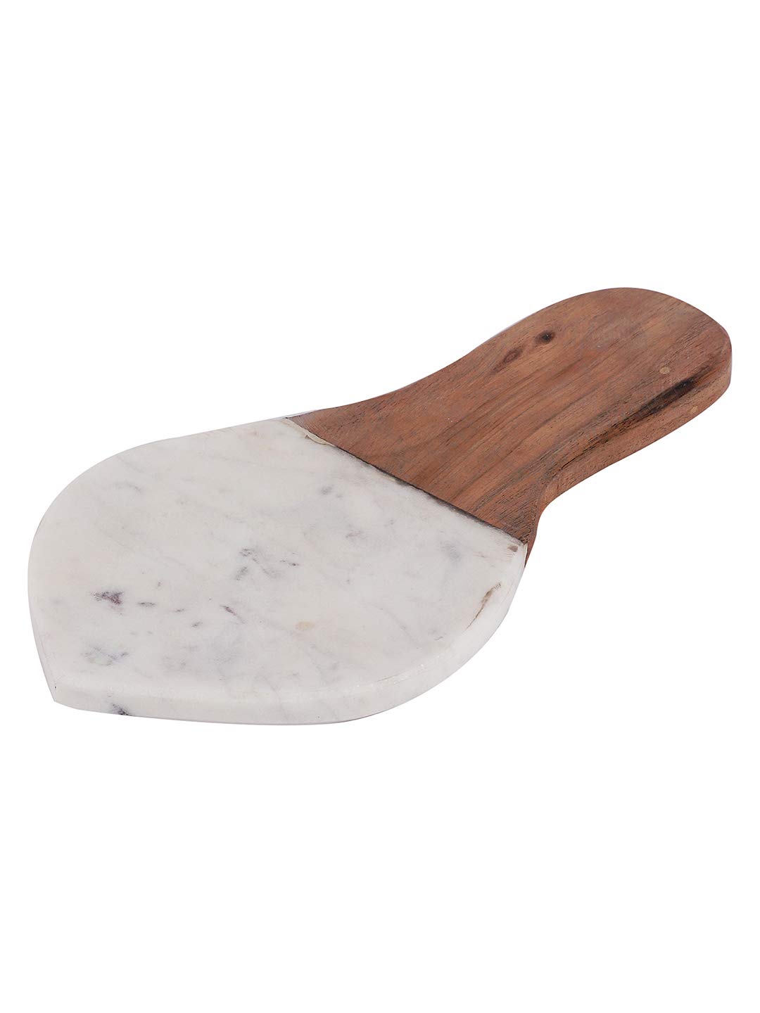 NikkisPride Handmade Serving Spoons Rest Natural Marble Wood Spoon Rest Serving Tools Kitchen Decor 10 Inch White