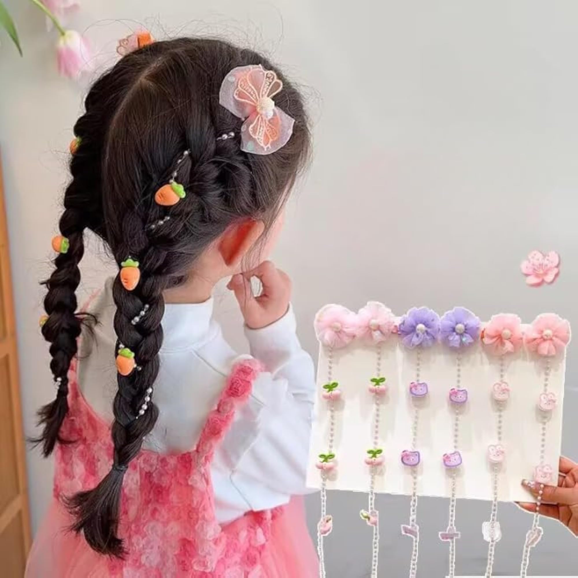 Girls Cartoon Braids Hair Extensions with Clips