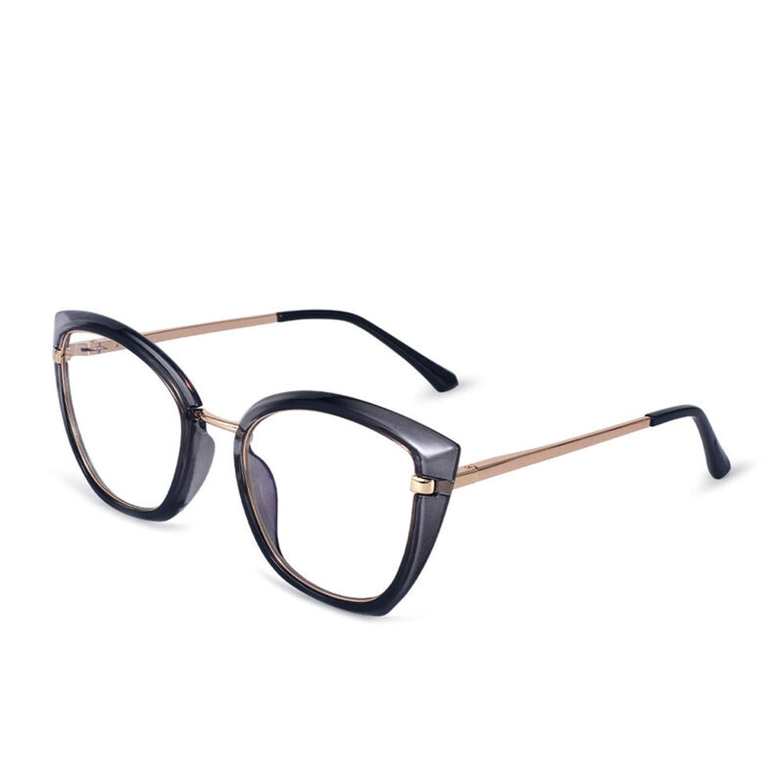 Occhiali da Lettura Occhio di Gatto Retrò:Metallo TR Frame Vintage con Anti Luce Blu Lenti Cerniera a Molla Occhiali Lettori per Donna Uomo