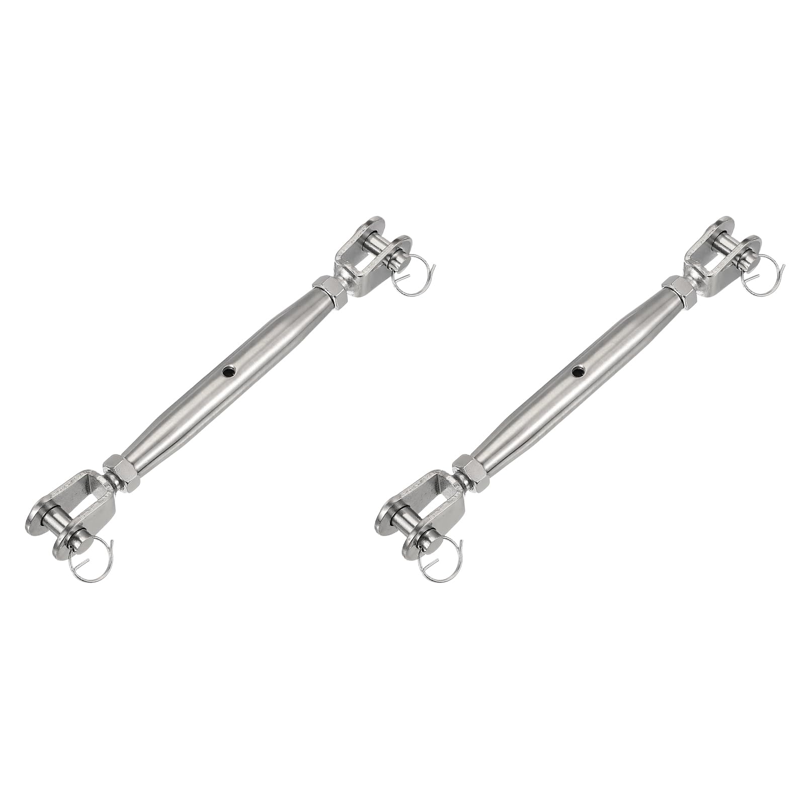 QUARKZMAN 2 Piezas M16(5/8") Tensor De Cable De Cuerda De Alambre con Cuerpo Cerrado Y Ojo Y Ojo, Tensor Ajustable De Acero Inoxidable para Vela, Límite De Carga De Trabajo De 5300Lbs