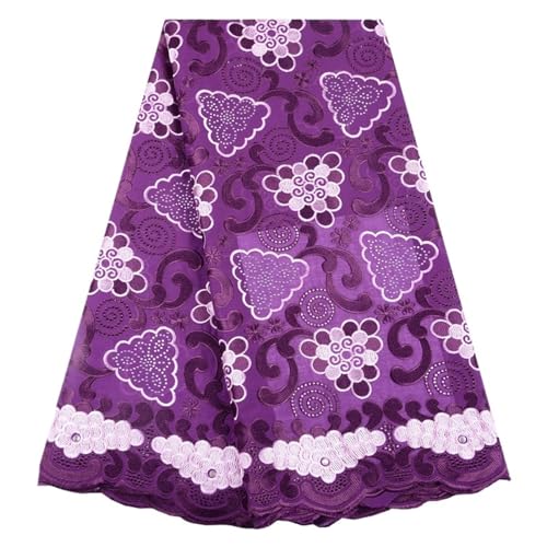 Robe de soirée for femmes en tissu brodé en dentelle nigériane pour mariage