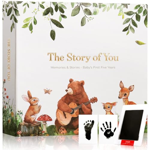 Image of Baby Book Keepsake Timeless First 5 Year: Baby Books for Baby Gift - Baby Memory Book Scrapbook Album from Birth to Age 5, Baby Photo Albums Gender Neutral Baby Items,154 Pages
