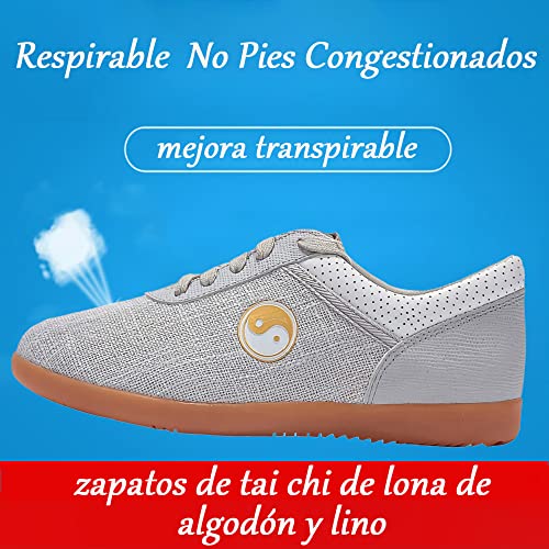 Unisex Martial Art Kung Fu Tai Chi Rubber Shoes,Traditional Kung Fu Tai Chi Wushu Shaolin Qi Gong Beijing Trainer Wing Chun Slipper Sneaker Footwear for Men Women,4