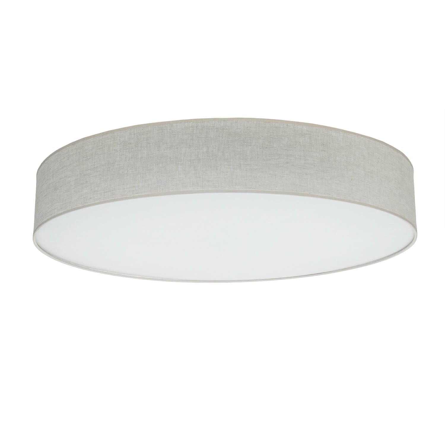Licht-Erlebnisse Deckenleuchte groß Ø 78 cm rund in Grau-Beige Leinen blendarm 6x E27 Deckenlampe Schlafzimmer Wohnzimmer