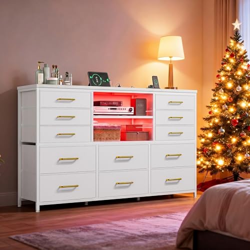 EnHomee Bedroom Dresser with LED Features