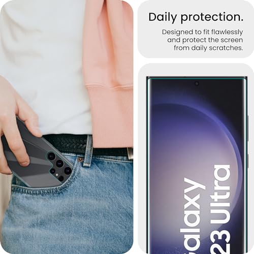 Image of ArmourPro Advanced HD+ UV Tempered Glass Compatible With Samsung Galaxy S23 Ultra 5G (6.8 Inch) With Edge To Edge Back Nano Membrane and Easy Cleaning Kit | Clear