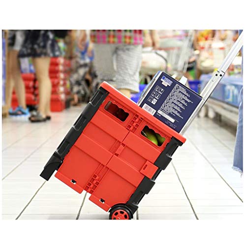 gbgymjm Einkaufstrolley Einkaufstrolley Rolling Mehrzwecktrolley mit Radsitz Heavy Duty Faltbarer Trolley Teleskopisch… – Bild 6