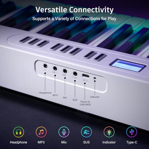 Image of AiJoy 88-Key Folding Piano Keyboard with Light Up Semi-Weighted Keys