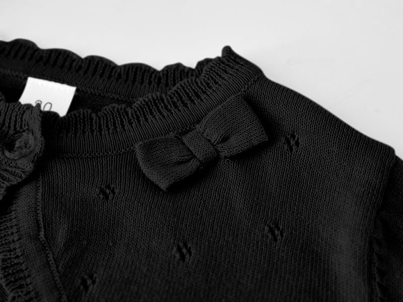 ASHER FASHION Little Girls Bolero Cardigan Long Sleeve Kids Cute Knitted Shrug Sweaters Dress Cover Up Cropped Tops4