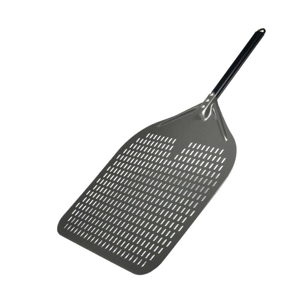 WANGSHAOWEI Pizza ​Paddle 16 Inch Pizza Peel Perforated Aluminum Paddle Hard Anodized Shovel Large Size Oven Accessories(16 inch 30cm Handle)