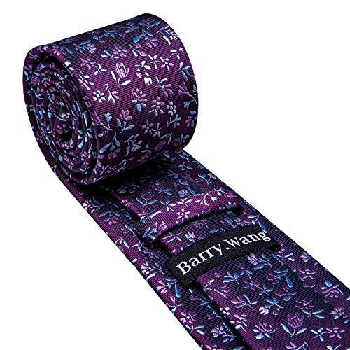 Image of Barry.Wang Ties for Men Silk Tie Sets Polka Dot Woven Necktie Pocket Square Cufflinks Business Wedding