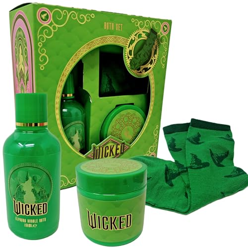 Wicked Elphaba Bath Gift Set â€“ Bubble Bath, Body Butter & Socks â€“ Official Wicked Merchandise