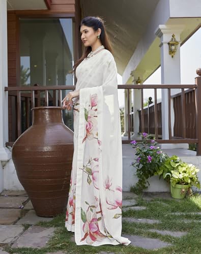Image of Yashika Women's Kota Silk Digital Printed and Embroidered Saree|Sarees for Women Ethnic Wear
